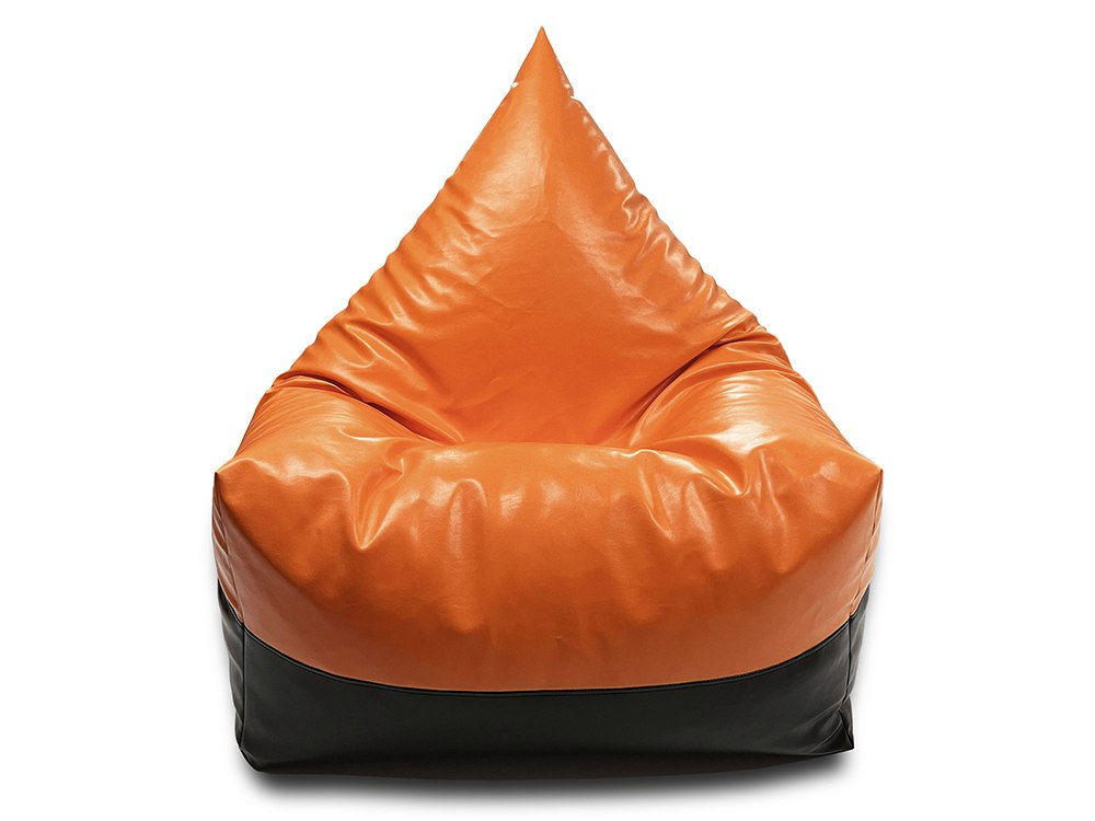 BeanBag Piramida XL din Ecopiele culoare Oranj foto 0