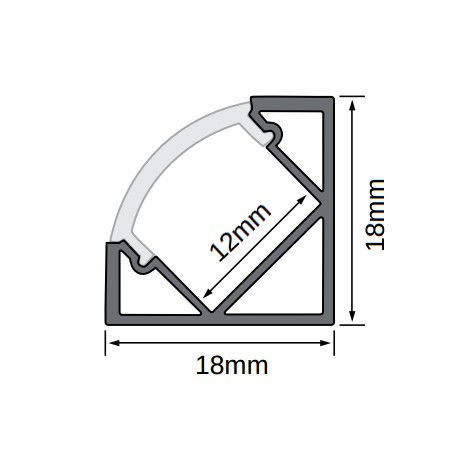 Profil din aluminiu 16s + reflector opal antracit 5500mm 8069 foto 1