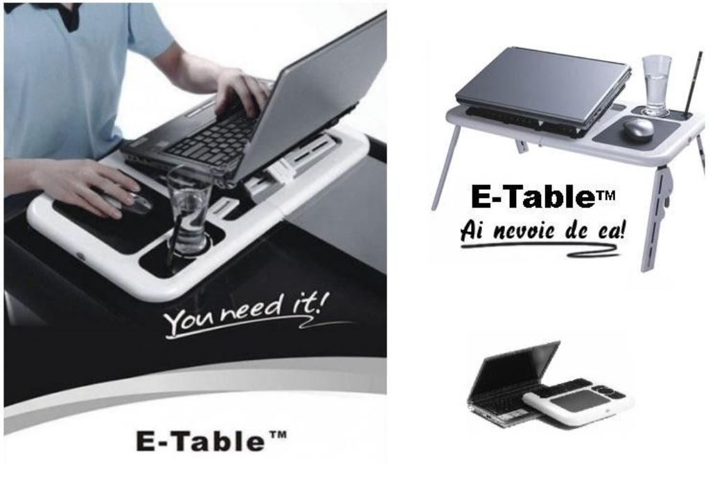 E- table Masa / Masuta laptop / Notebook pliabila tip cooler cu picioare ajustabile / Racitor !!! фото 1