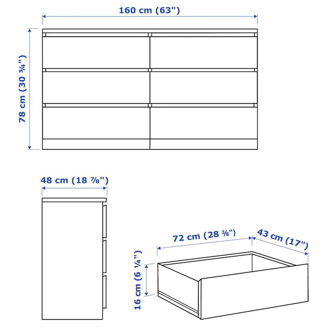 Comodă IKEA Malm 160x78 - Livrare în toată Moldova! Credit 0% foto 2