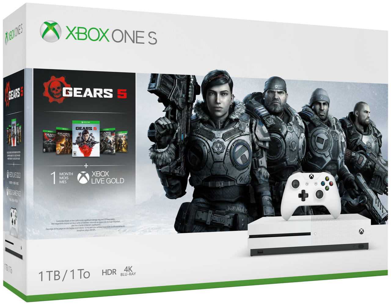 Xbox One S + 100 игр + Gears of War Bundle (1 ТБ - new) лучшая цена