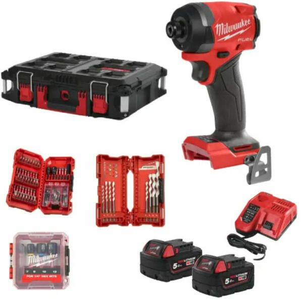 Masina de insurubat cu impact / аккумуляторный винтоверт milwaukee m18 fid3100p-502p 1/4 hex 226nm foto 2