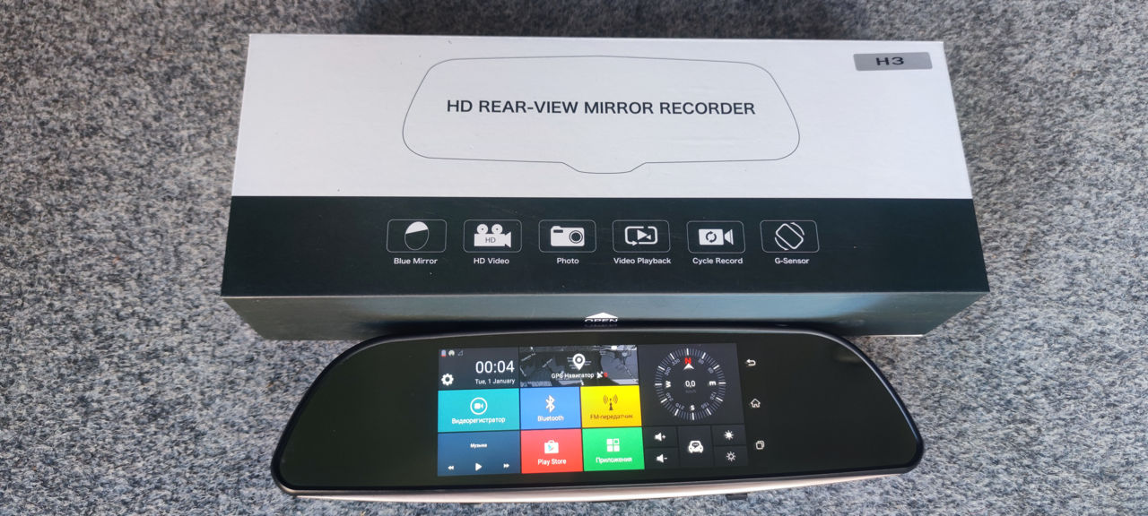 Регистратор зеркало Андроид с большим экраном