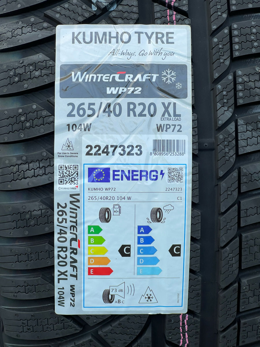 265/40 R20 Kumho Wintercraft WP72/ Доставка, livrare toata Moldova фото 1