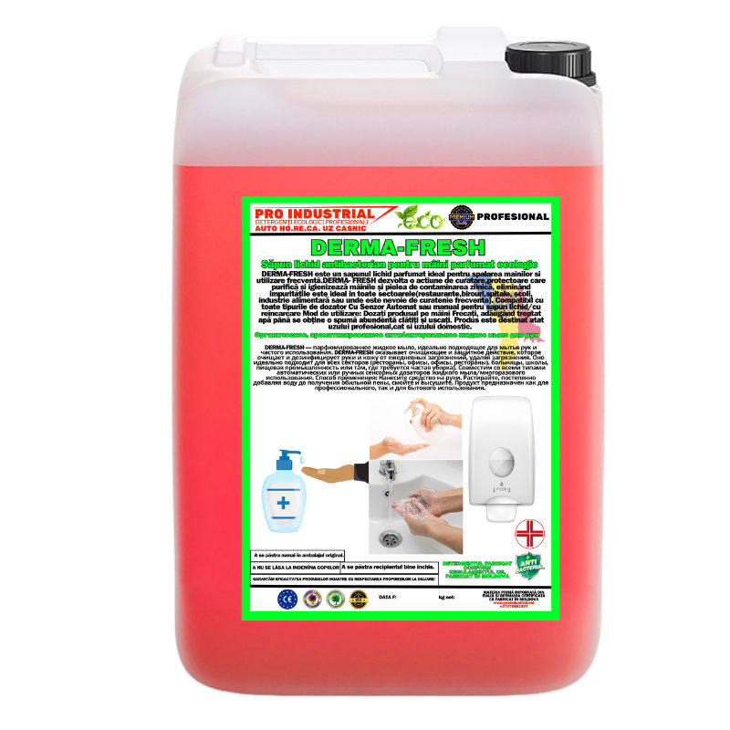 Derma-Fresh 3kg 190 lei-Săpun lichid dezinfectant pentru mâini parfumat ecologic(Pentru preț şi cant foto 0