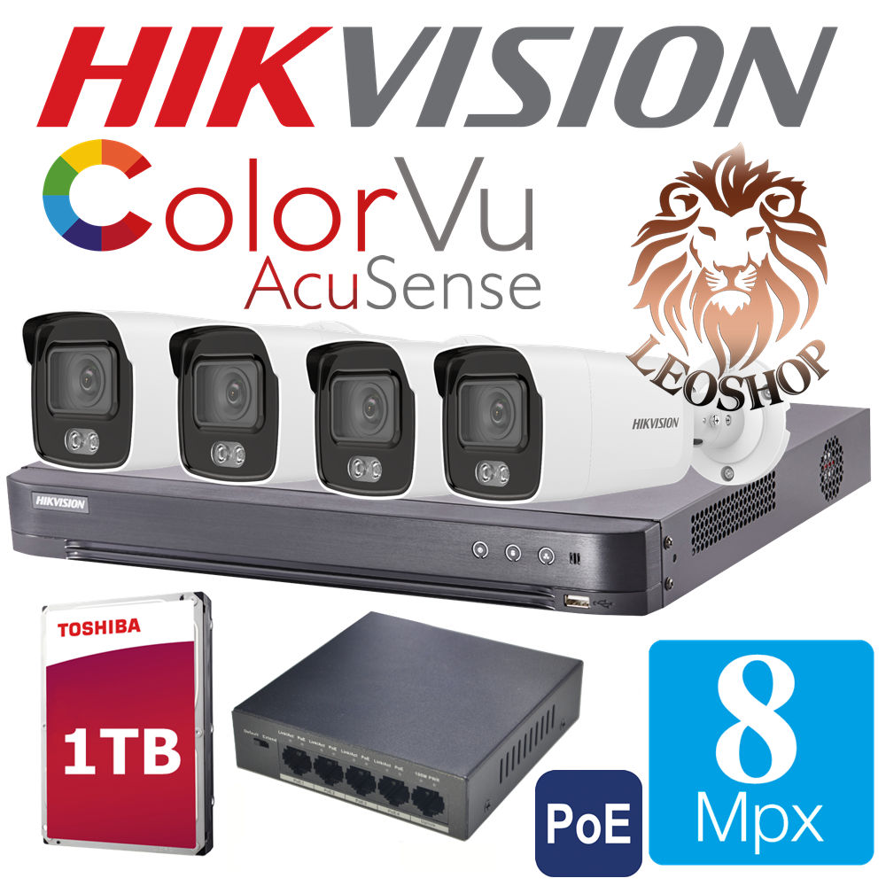 Hikvision 8 Megapixeli Color Vu Acusense Microfon foto 0