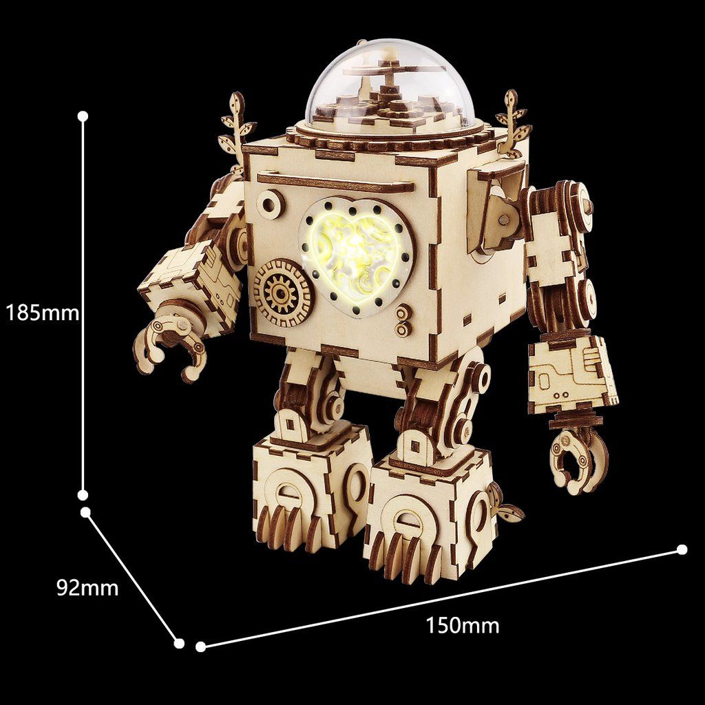 3D конструктор из дерева Robotime - Музыкальная шкатулка *Робот Orpheus ...