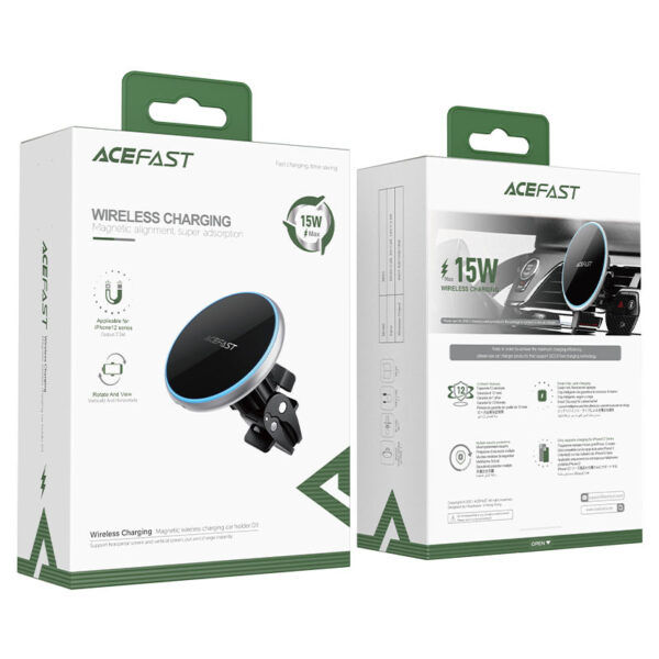 Suport Auto Pentru Încărcare Wireless Magnetic Acefast D3 foto 5