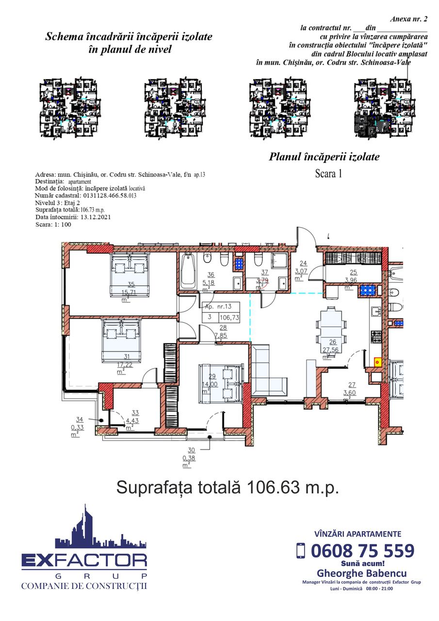 Apartament cu 2 camere, 65 m², Centru, Codru, Chișinău mun. foto 14