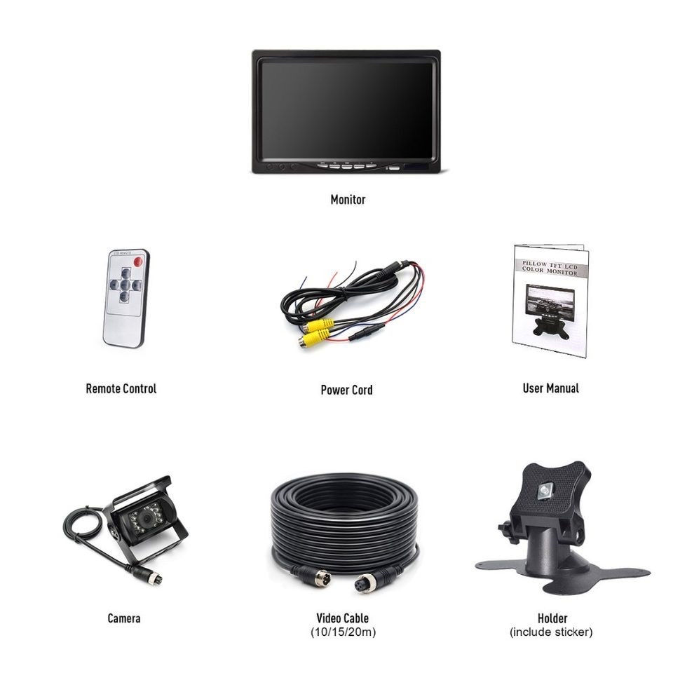 Camera auto cu monitor de 7 pentru camioane foto 5