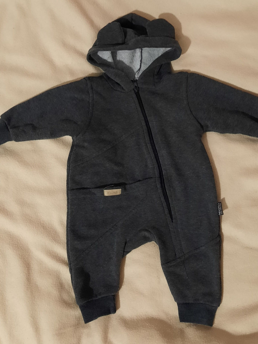 Salopete caldute unisex 6-9+ luni (maro, neagra, roz) foto 2