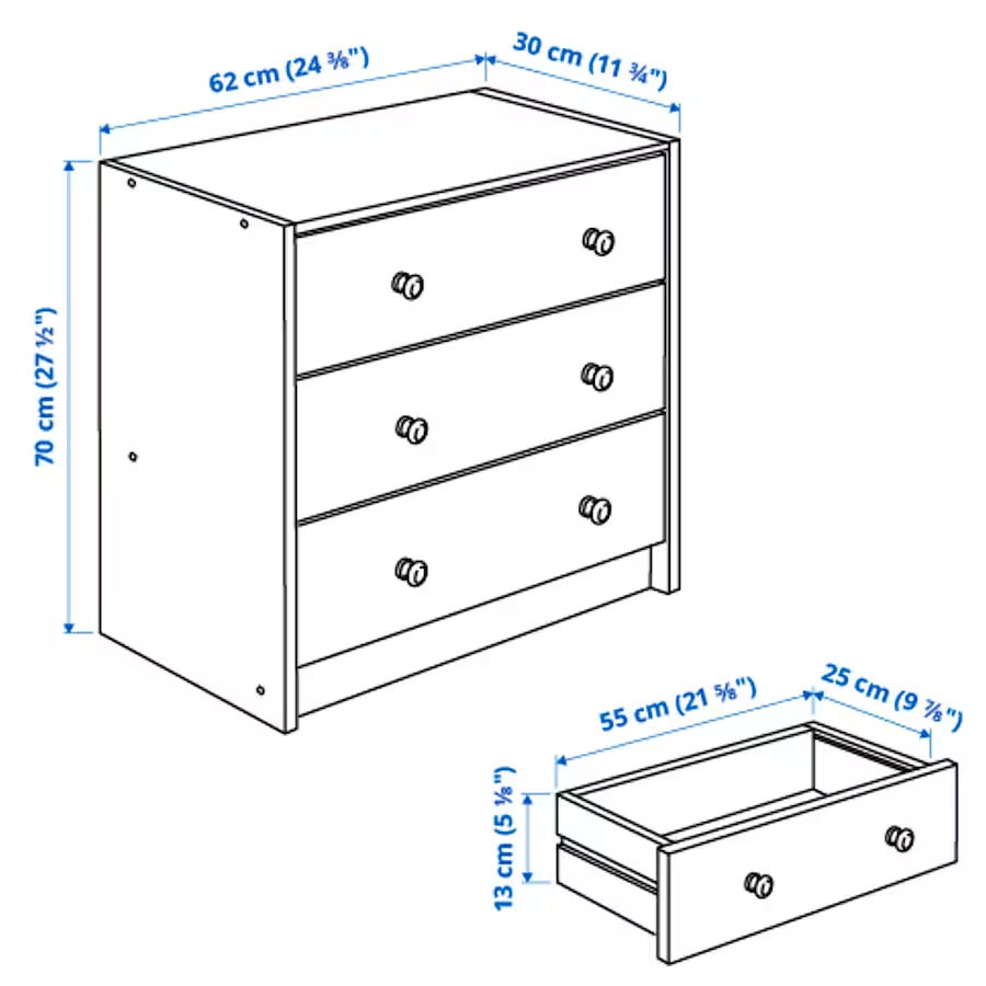 Comodă IKEA Rast 3 sertare 62x70 фото 6