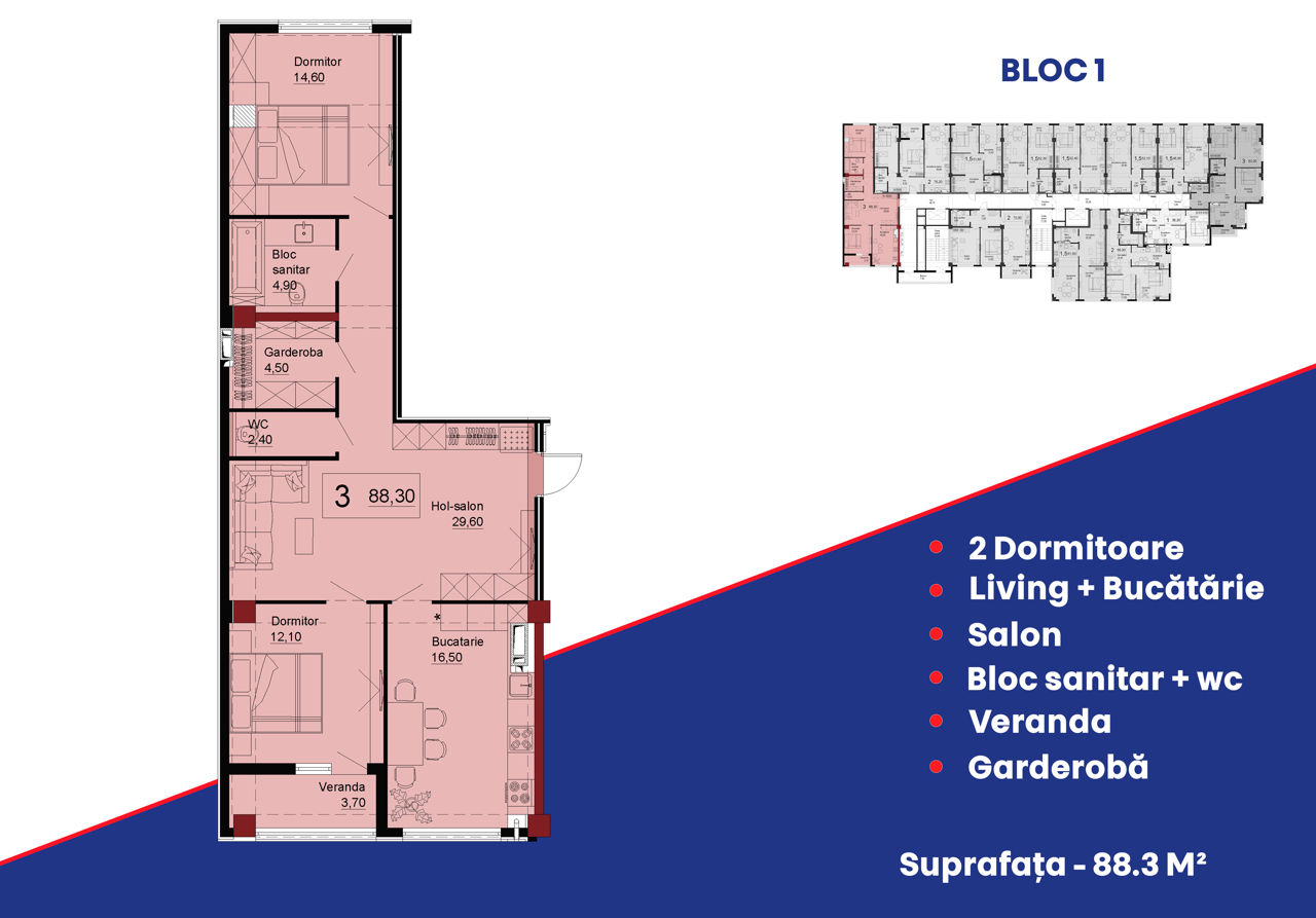 Apartament cu 3 camere, 88 m², Telecentru, Chișinău foto 1