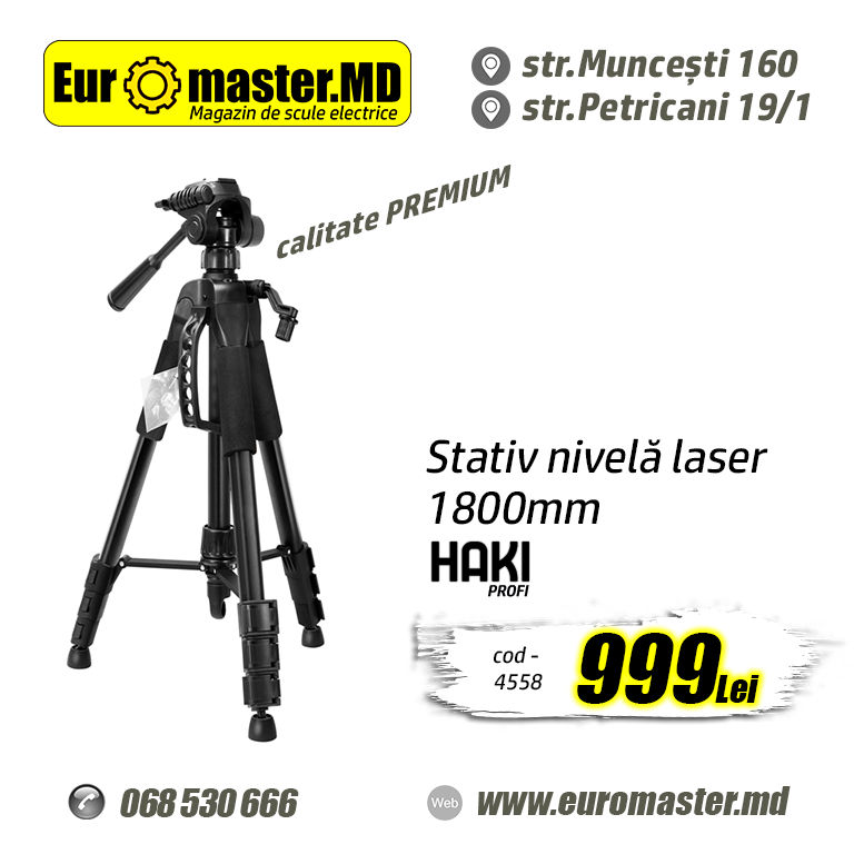 Stativ nivelă laser HAKI 1800mm, Euromaster MD foto 1