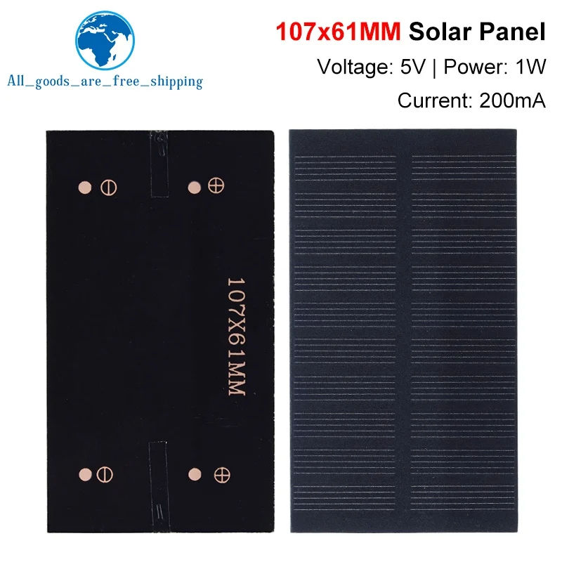 Маленькая солнечная панель, Solar Cell Panel TZT YD-107X61, 1W 5V Phone Charger фото 1