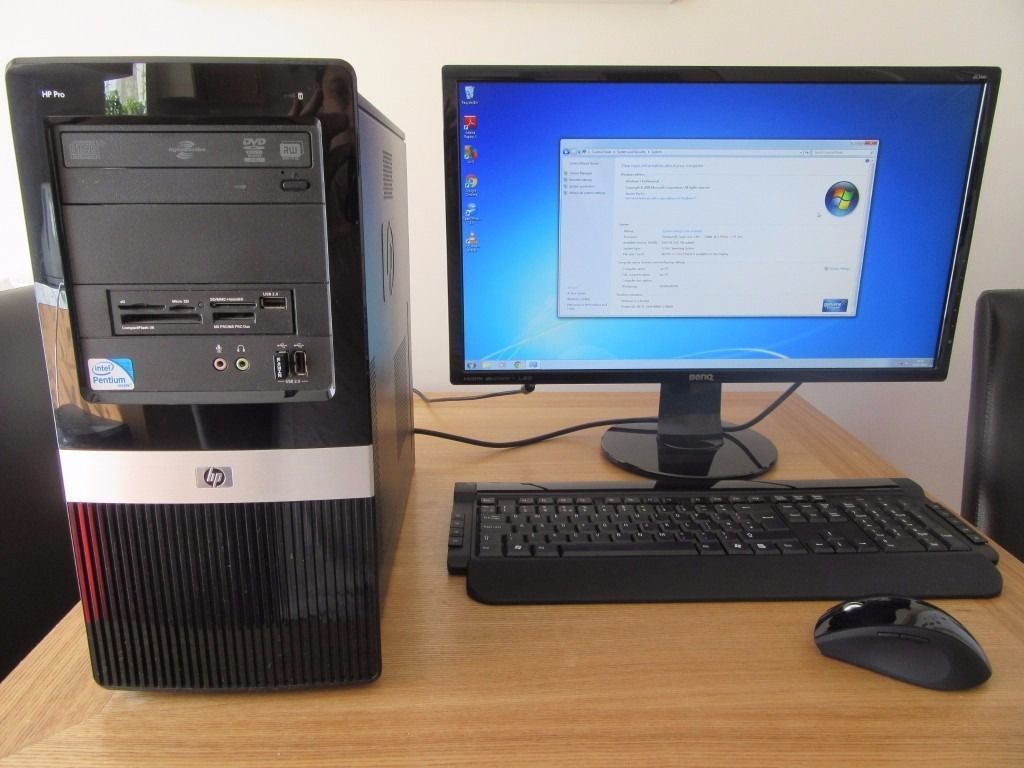 Средний компьютер. HP Pro 3010 Microtower PC. Офисный компьютер. Настольный компьютер в офисе. Настольный компьютер 2012.