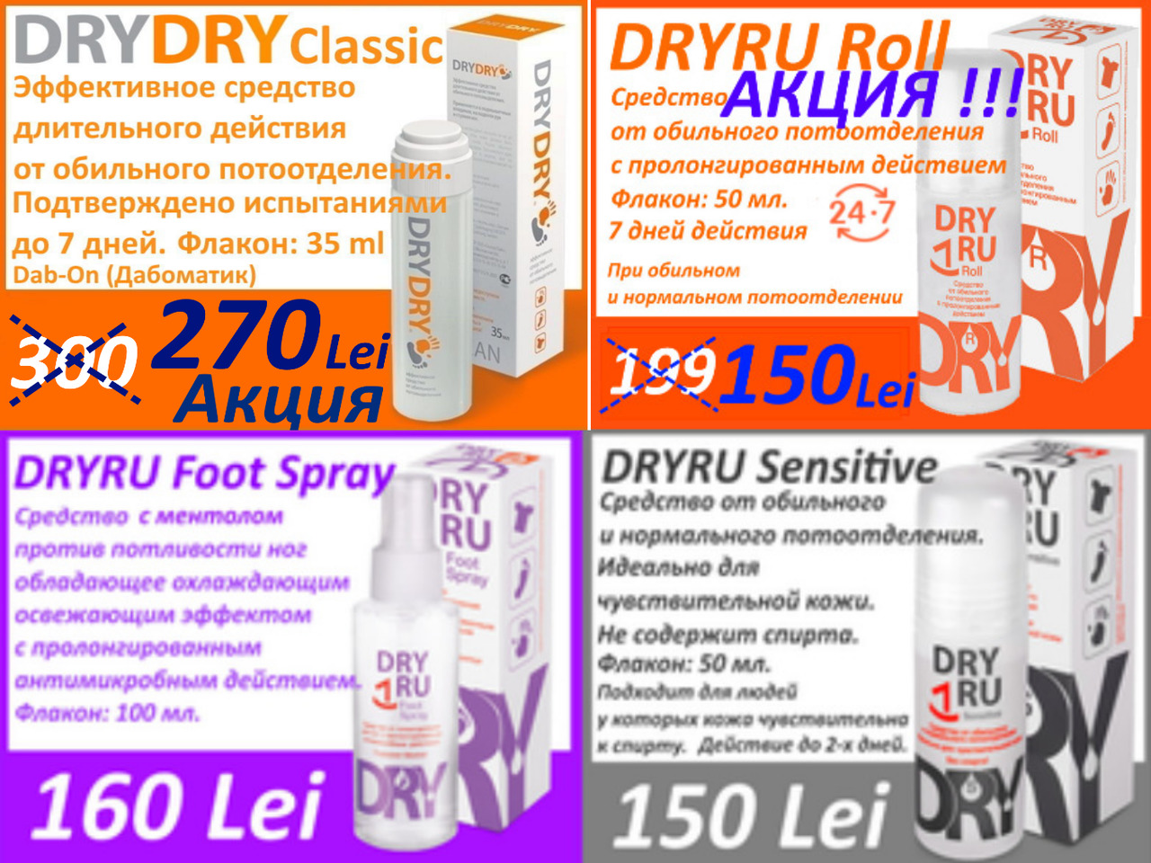 DRY DRY Classic Средство от пота 100% Original