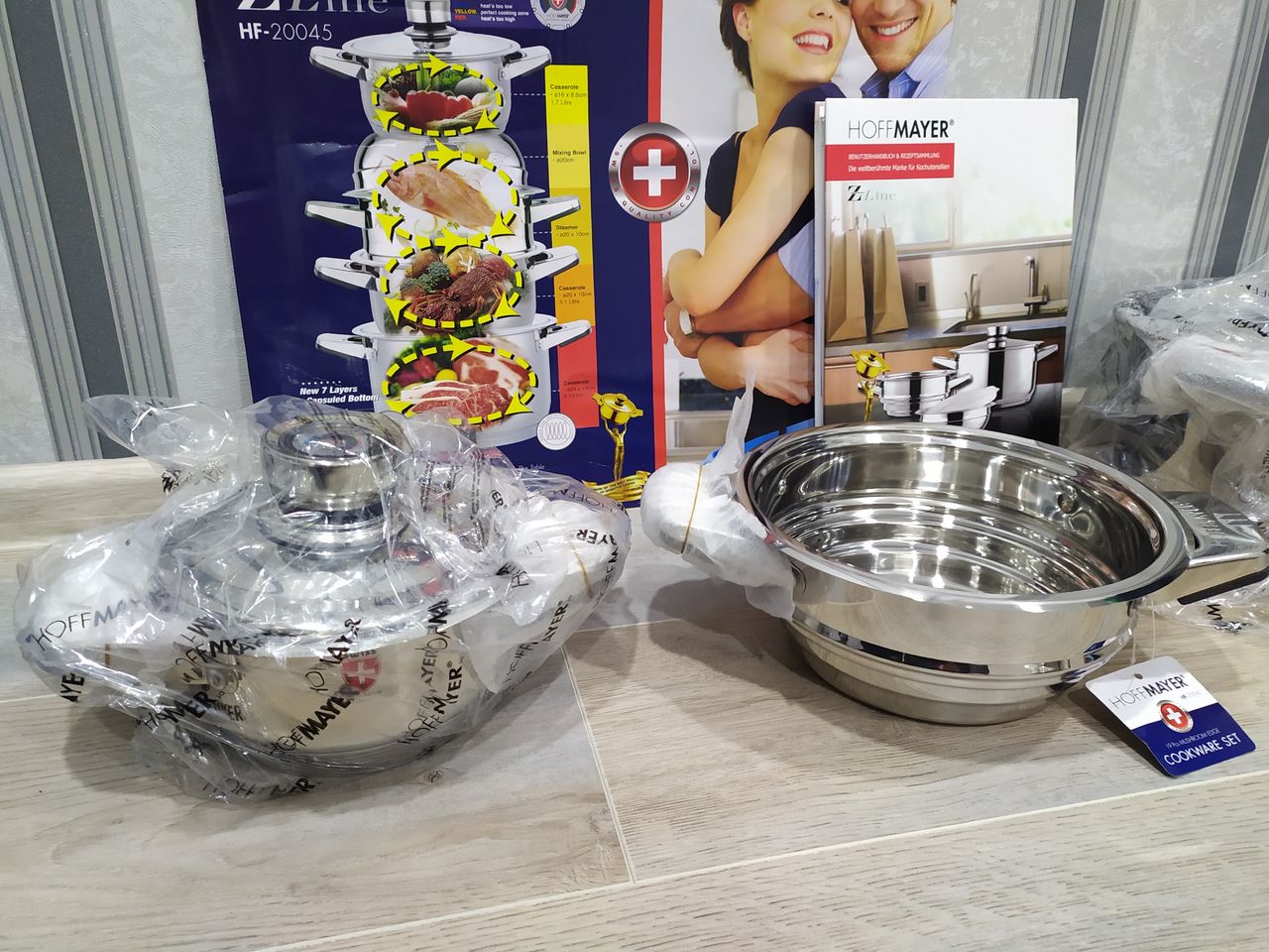 Набор посуды Hoffmayer 19 PCS cookware set with thermo knob HF20045. Z