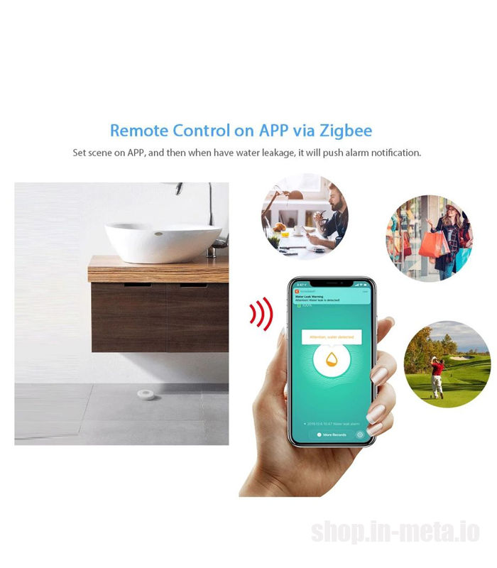 Senzor de scurgere de apă Water detector ZigBee Wireless alarm sensor foto 4