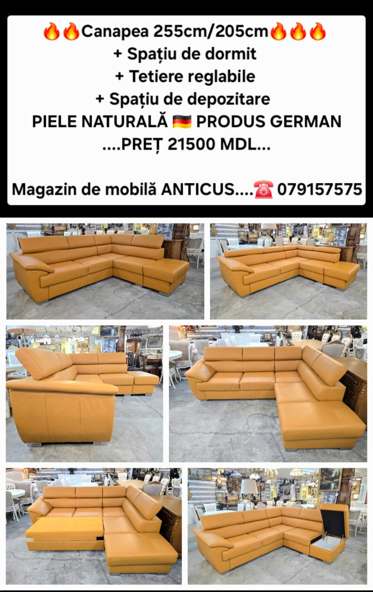Mobila moale,fotolii-piele naturală.germania.уголоки кожаные - раскладывается!! foto 8