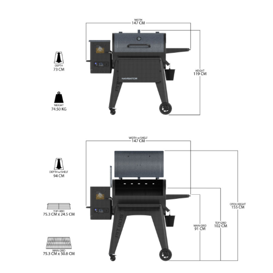 Grătar Afumător Smoker pe peleți Navigator 850, WiFi, Pit Boss foto 3