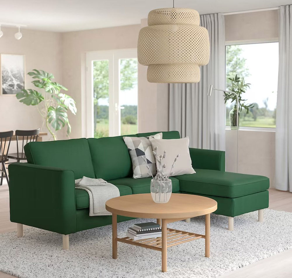 Canapea de colt IKEA Parup Vissle Green foto 0