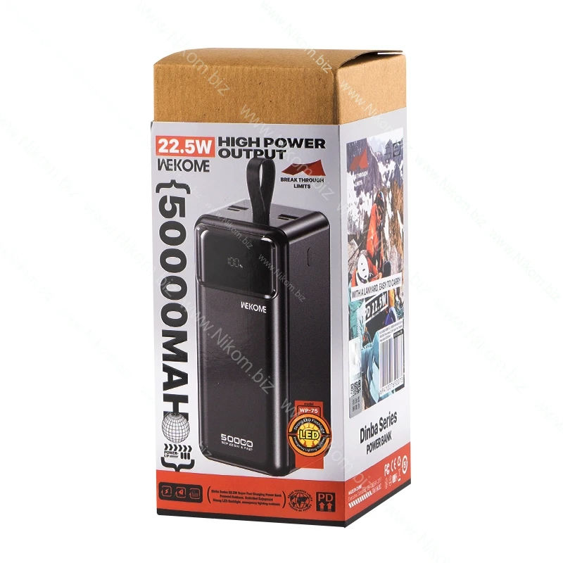 Power Bank Wekome WP-75 50000mAh  22.5W(Max); вход: 18W foto 0