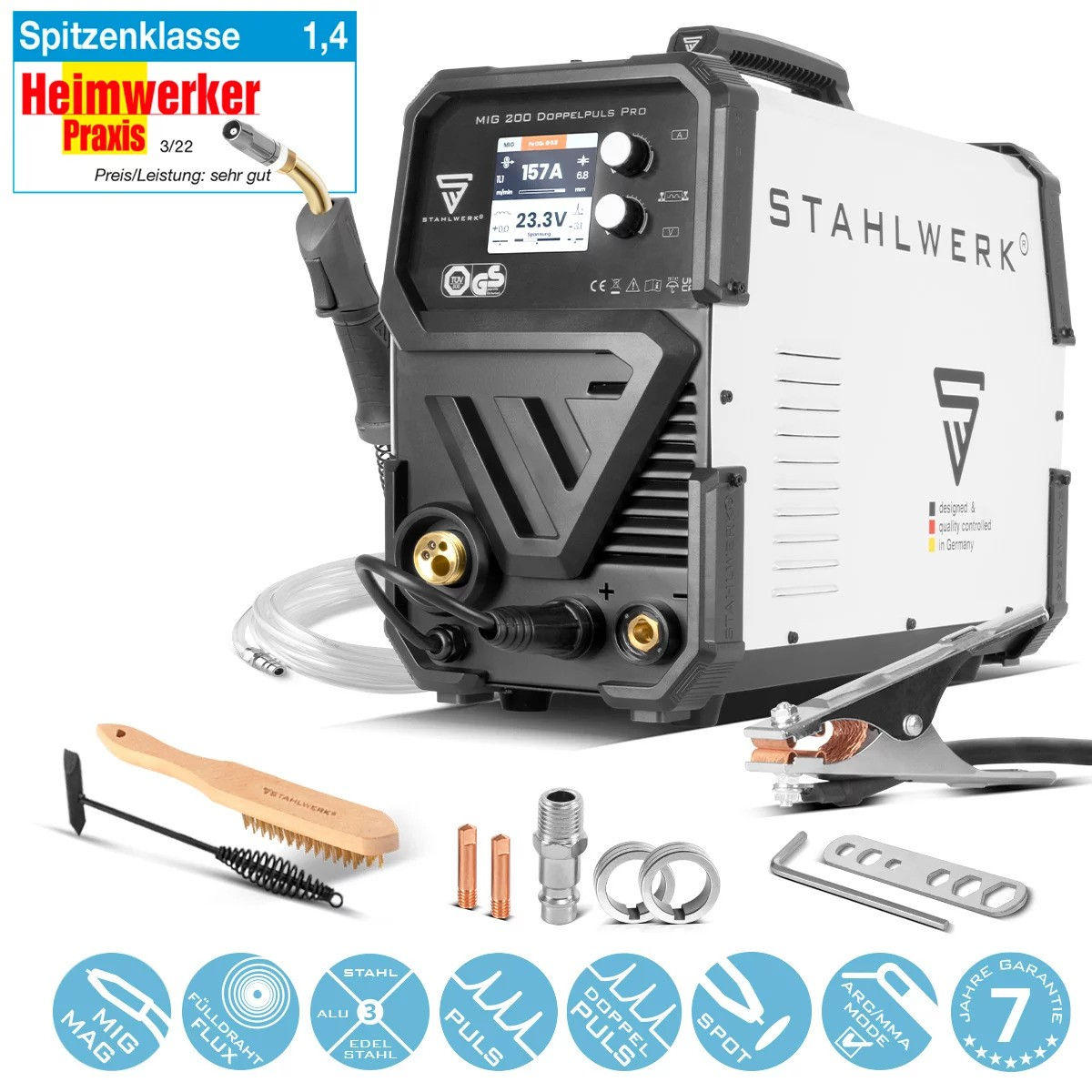 Полуавтомат Stahlwerk MIG MAG 200 Double Pulse Pro foto 0