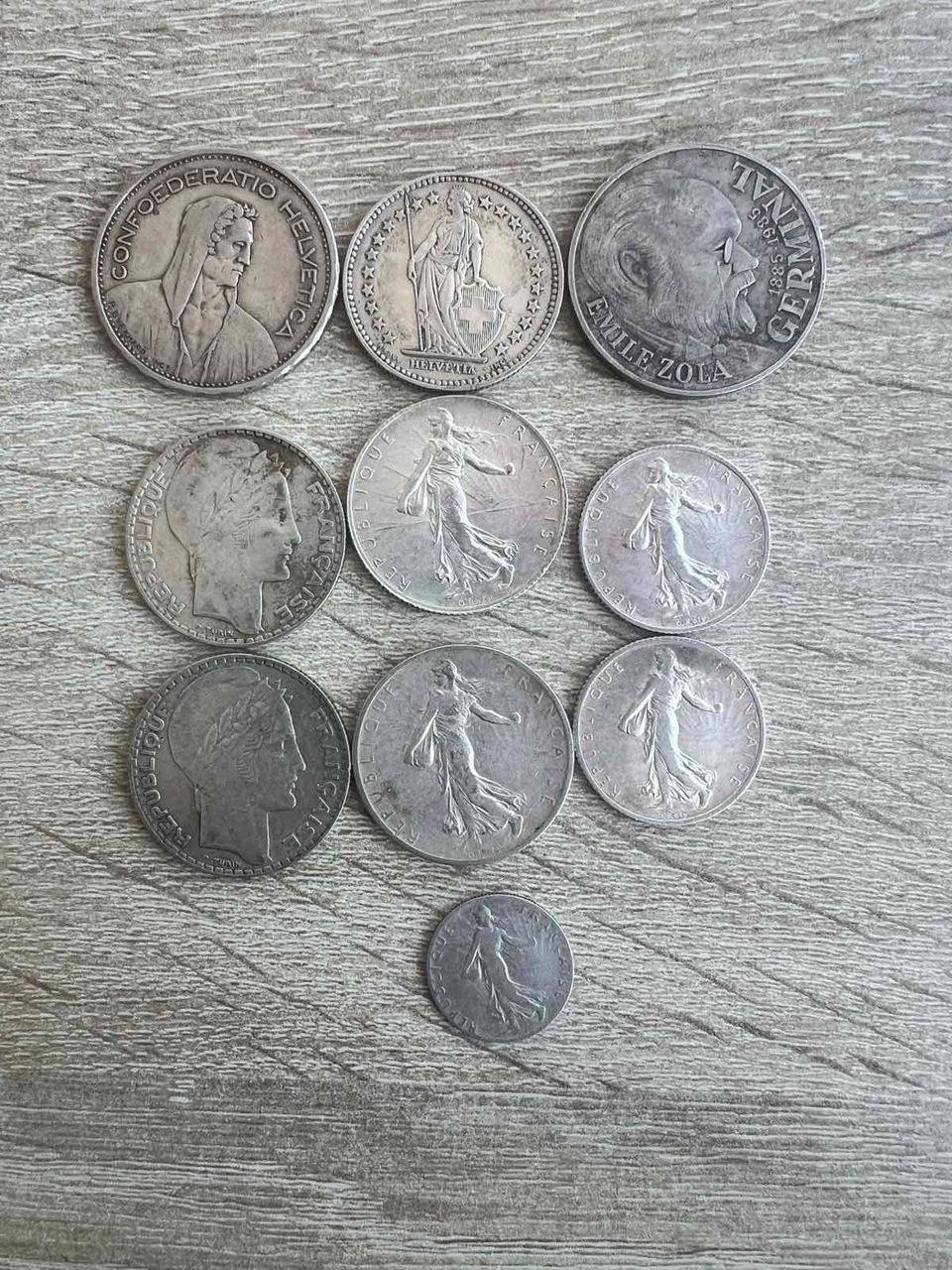 Monede Argint Elvetia si Franta foto 0