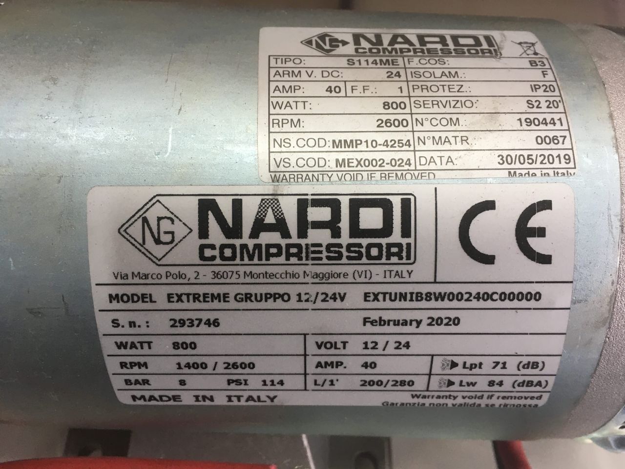 Blocul de piston nardi extreme gruppo 60 500w 12/24v foto 0