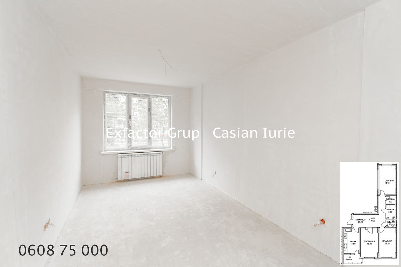 Apartament cu 3 camere, 87 m², Buiucani, Chișinău foto 9