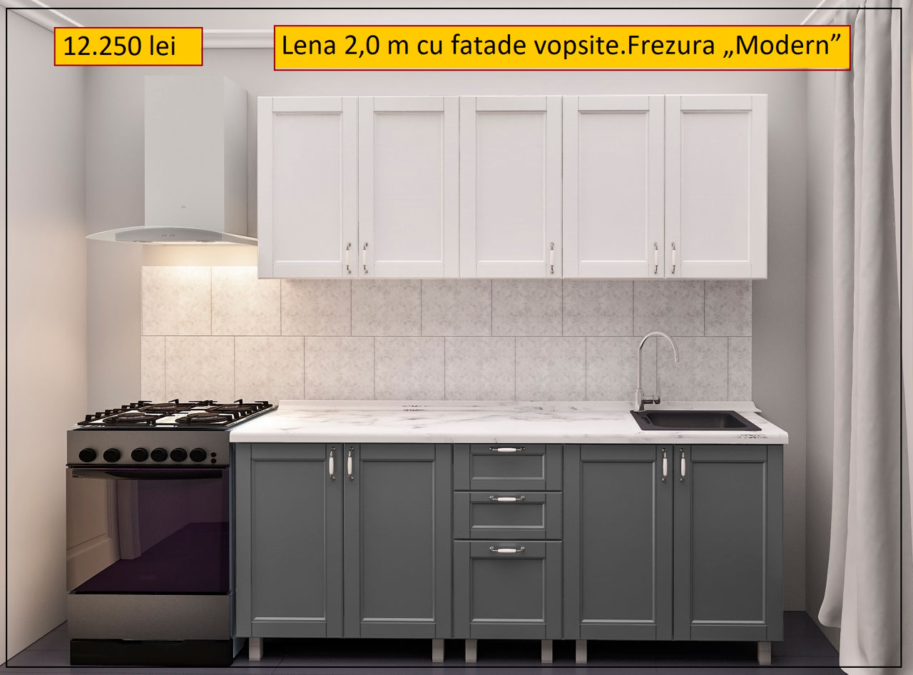 Credit ! Nou.Bucătării cu fațade vopsit(mat).Orice dimensiuni.Kухни с крашеными фасадами.Все размеры foto 10