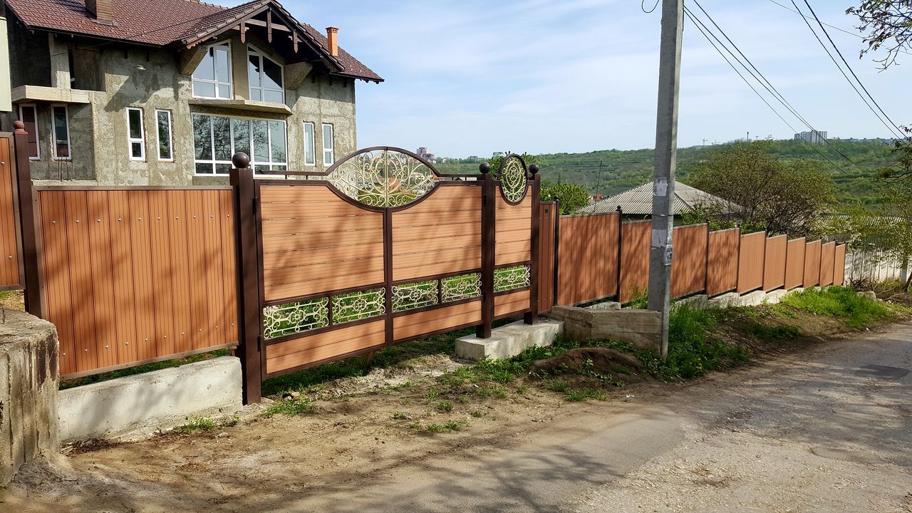 Porti, garduri, fațade, terase, balustrade din profile wpc decking (террасная доска) декинг терассна foto 17