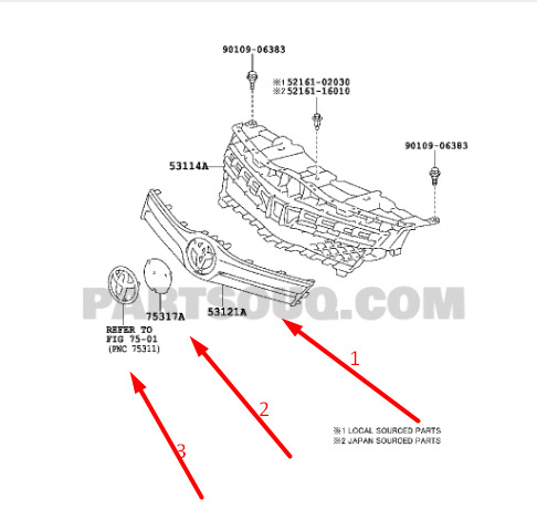 Накладка решетки радиатора Toyota auris hybrid 2010-2012 foto 1