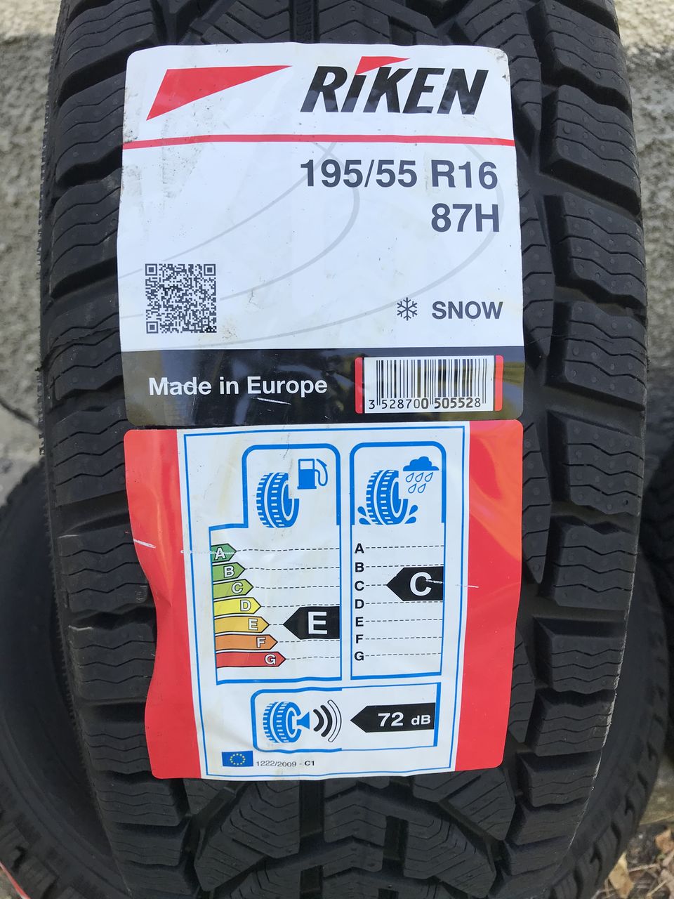 2 шины/ 2 anvelope 195/55 R16 Riken Snow (Michelin Group)/ Доставка, livrare toata Moldova foto 1