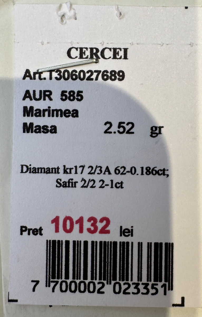 Cercei cu Diamante si Safire foto 4