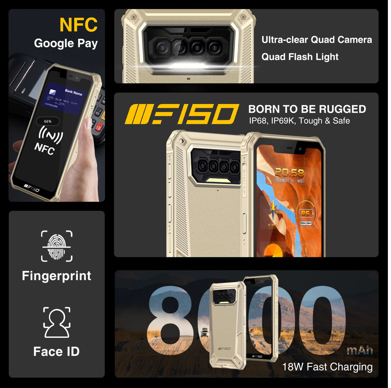 Новый защищенный смартфон Oukitel F-150. Мощная защита от ударов и падений. Водонепронецаем-АКБ-8000 foto 6