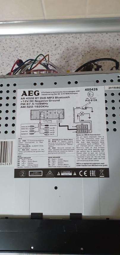 AEG AR 4026 BT DVD MP3 Bluetooth. Авторадио с выдвижным экраном. foto 2