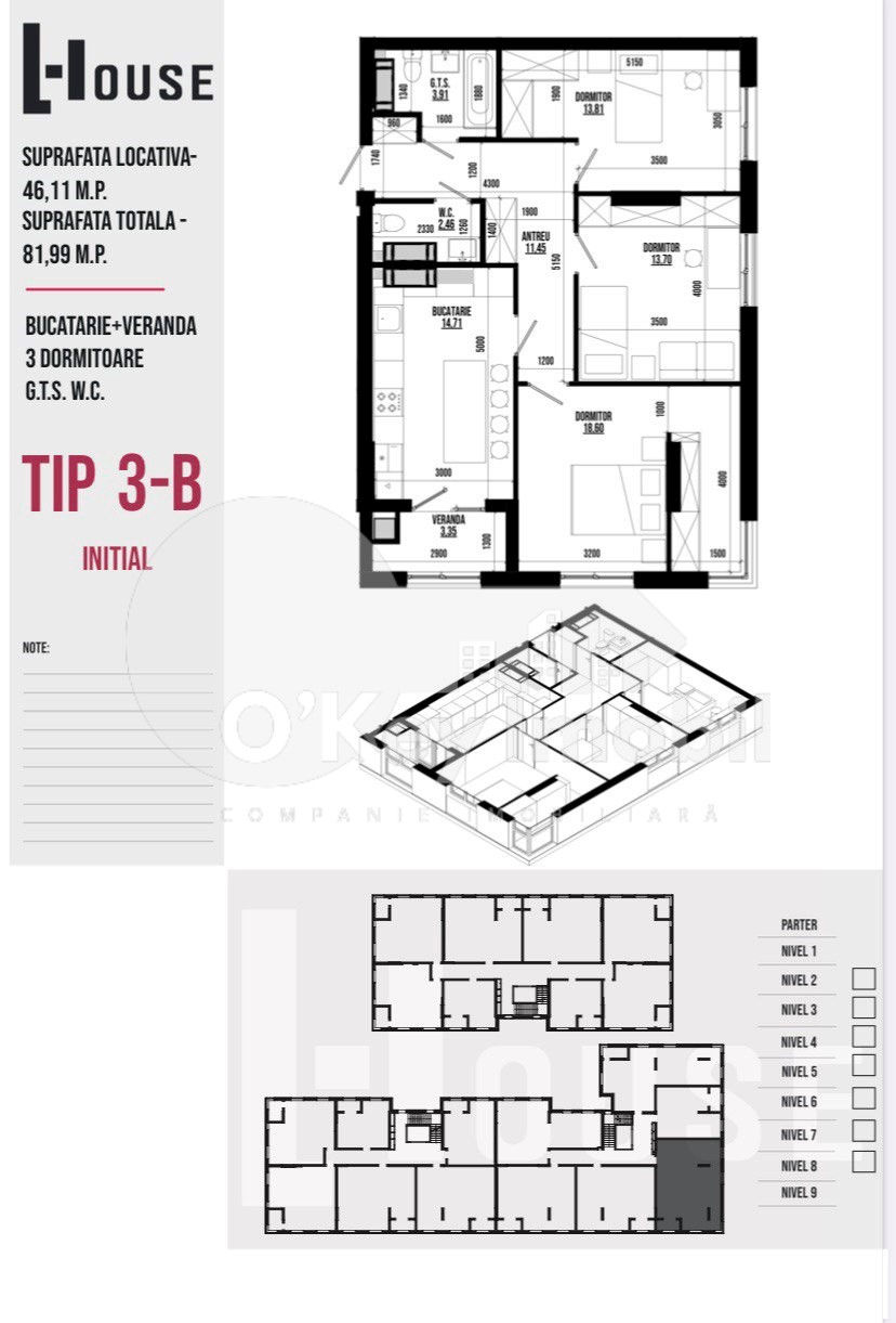 Apartament cu 3 camere,  Centru,  Strășeni,  Strășeni foto 1