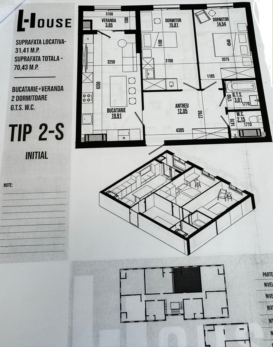 Apartament cu 2 camere,  Centru,  Strășeni,  Strășeni foto 1