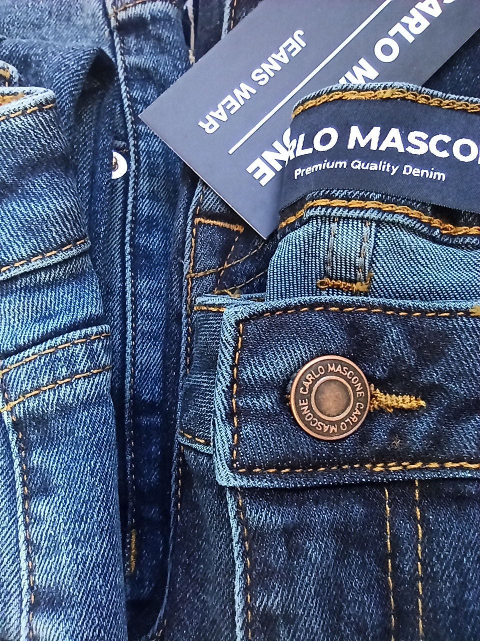 En-gros! Blugi bărbătești Carlo Mascone | 815 perechi | Regular Fit | Dark Blue & Blue foto 4