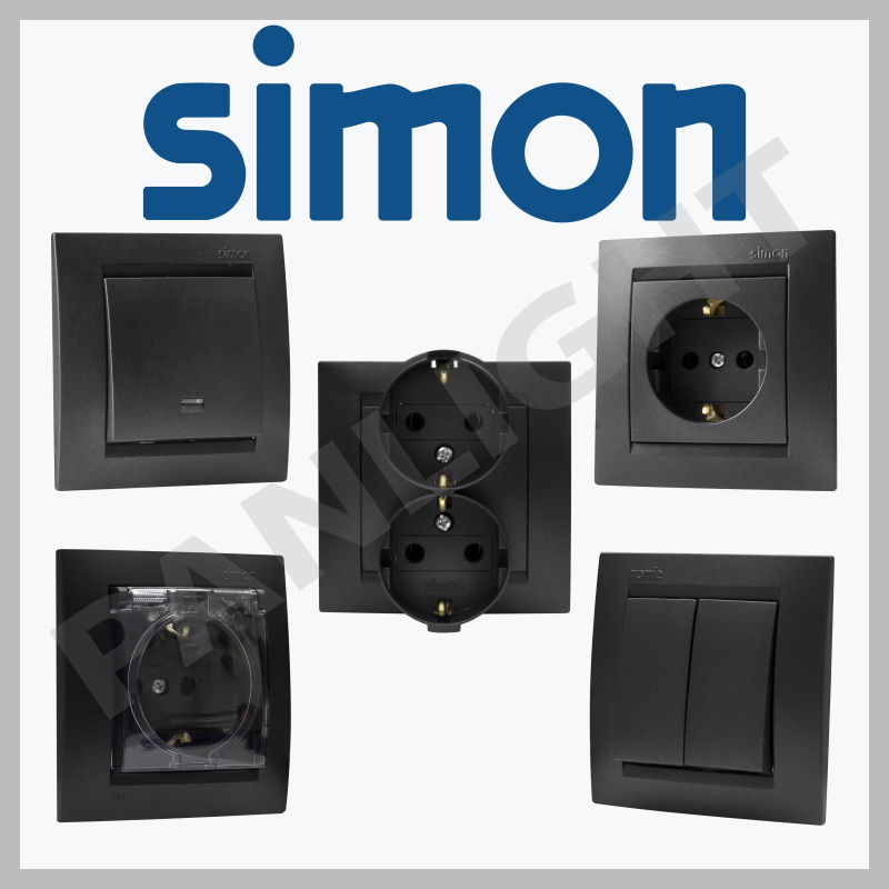 Prize si intrerupatoare Simon Electric aluminiu în Moldova, panlight, prize intrerupatoare Grafit foto 17
