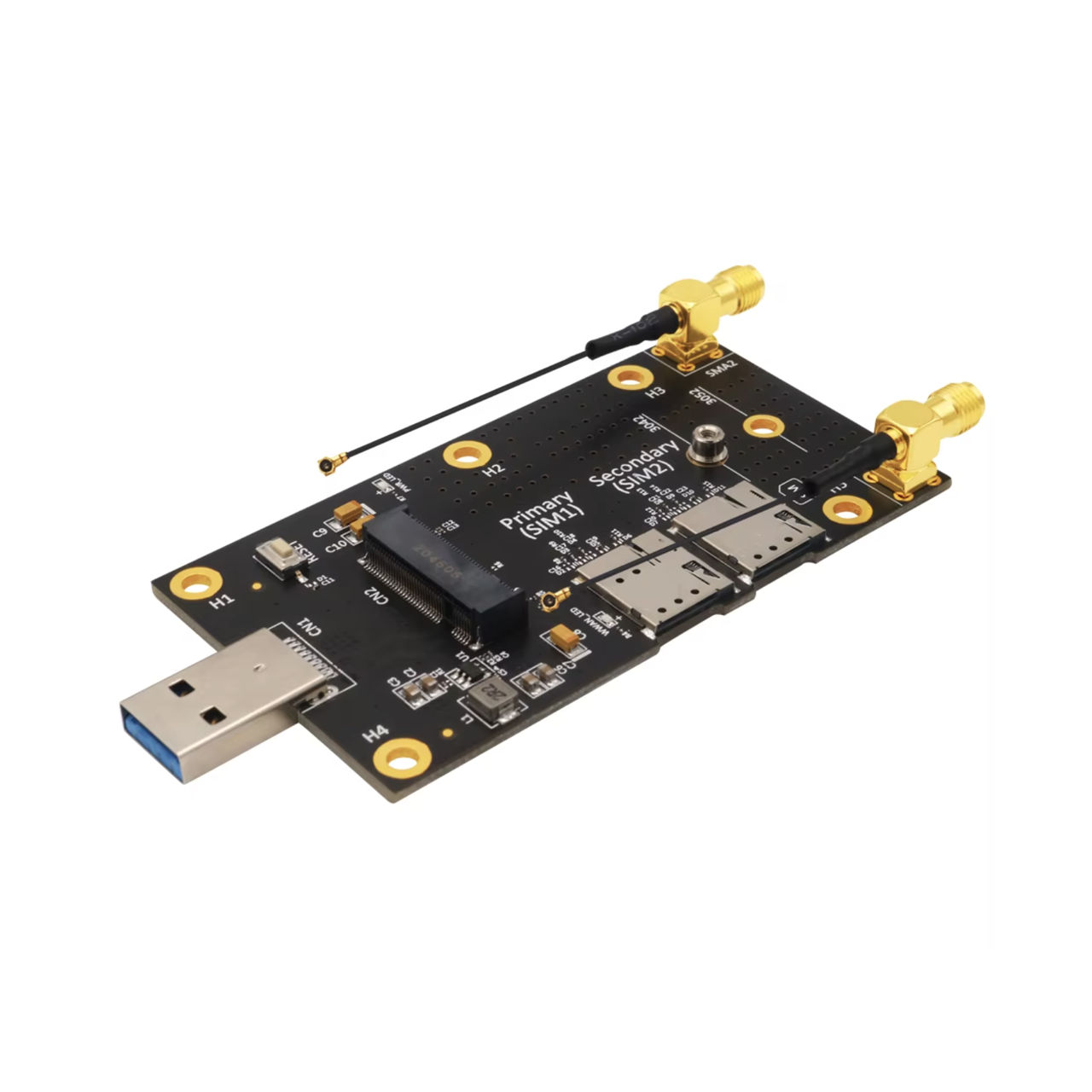 NGFF M.2 to USB 3.0 Adapter M2 Key B to USB 3.0 Type A for WWAN LTE Module Dual Nano SIM фото 0