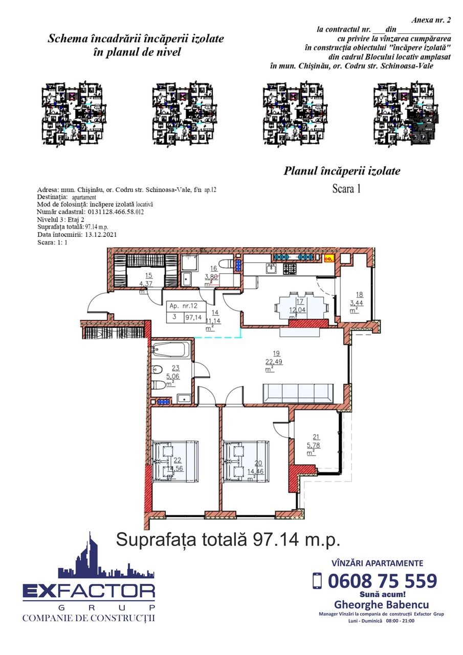 Apartament cu 2 camere, 65 m², Centru, Codru, Chișinău mun. foto 13