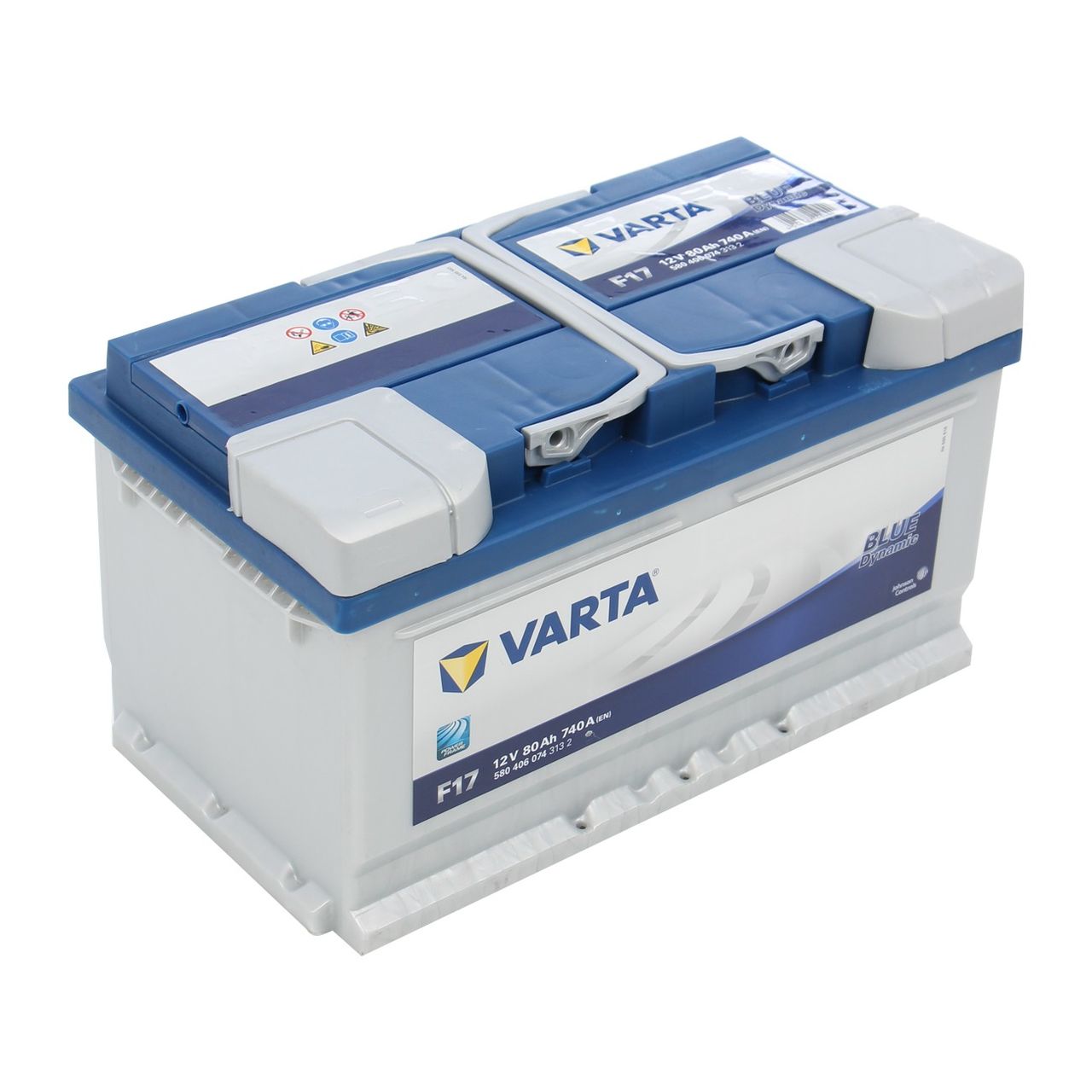 Аккумулятор авто Varta Blue Dynamic, 12 в, 80 Ач, 740, 31,5 x 17,5 x 17,5 см