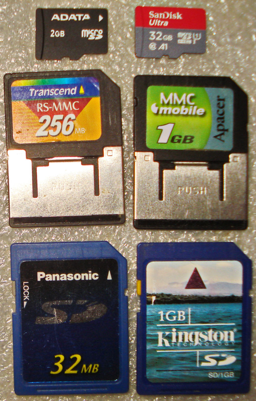 Карты памяти MicroSD SD RS-MMC