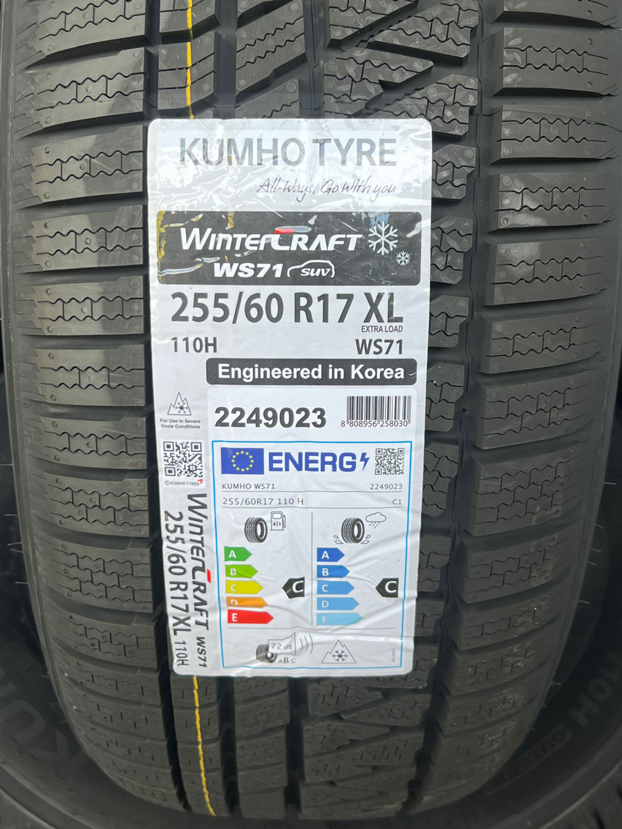 2 шины/2 anvelope 255/60 R17 Kumho Wintercraft WS71/ Доставка, livrare toata Moldova 2024 foto 1