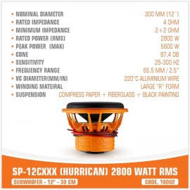 Subwoofer sp-12cxxx - 2800w rms foto 2