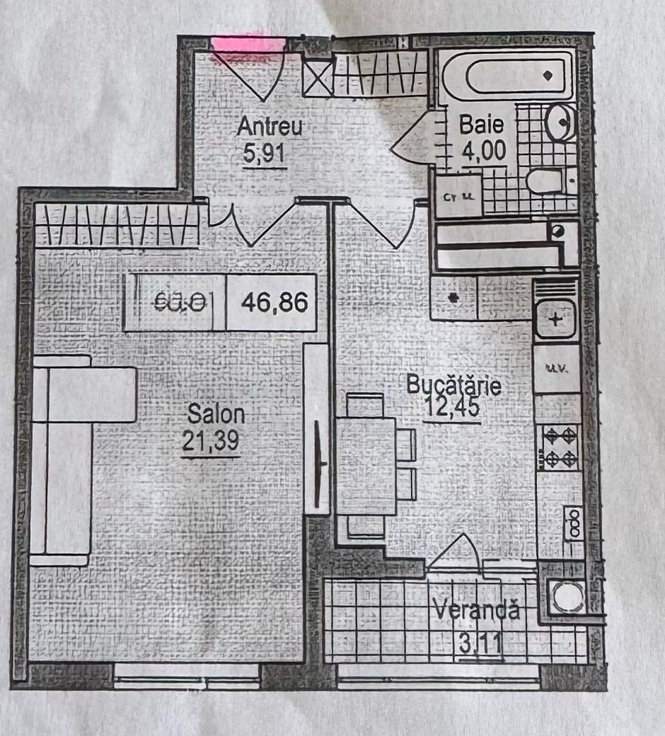 Apartament cu 1 cameră, Poșta Veche, Chișinău, Chișinău mun.