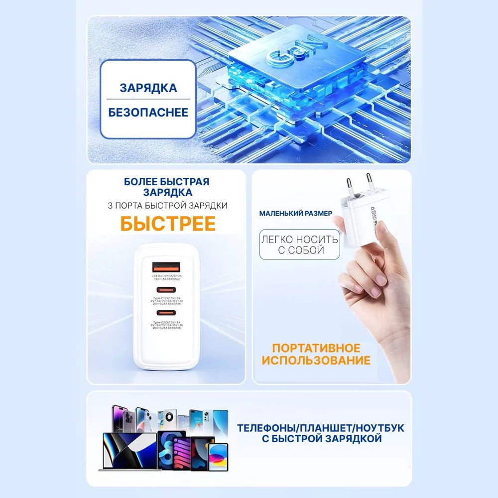 Блок питания Remax RP-U100 65W foto 2